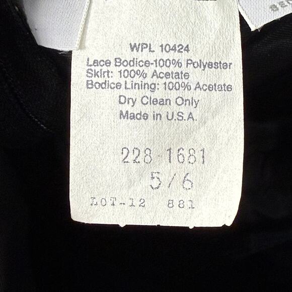 Vintage 80s Black Lace Dress NWT Black Swan Dark Coquette Romantic Goth Party XS - Picture 5 of 7